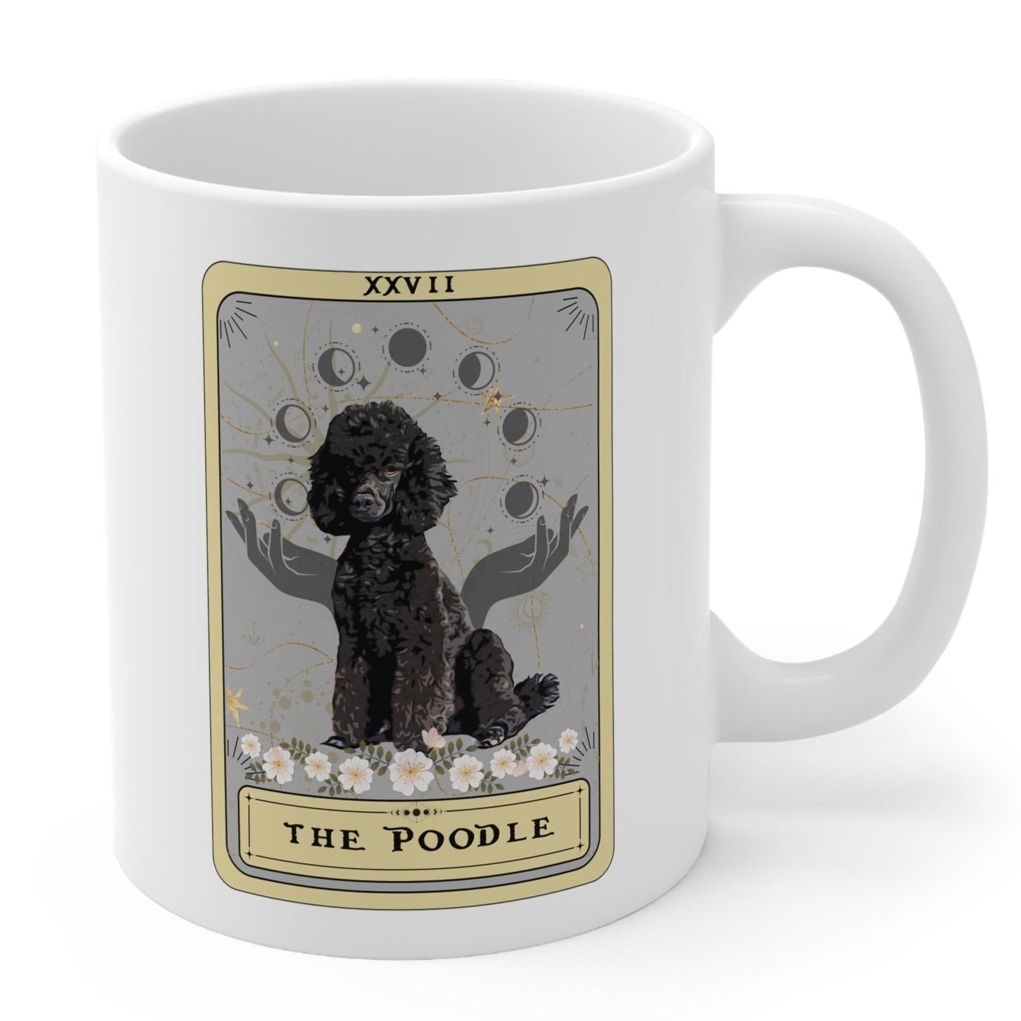 Black Poodle Tarot Card Mug, Dog Lover