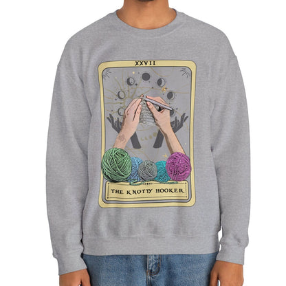 The Knotty Hooker Tarot Card Sweatshirt, Crochet