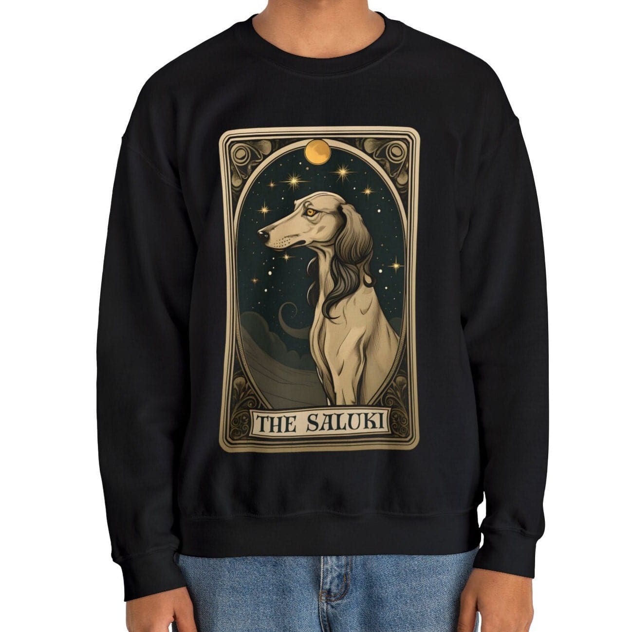 The Saluki Dog Tarot Card Sweatshirt