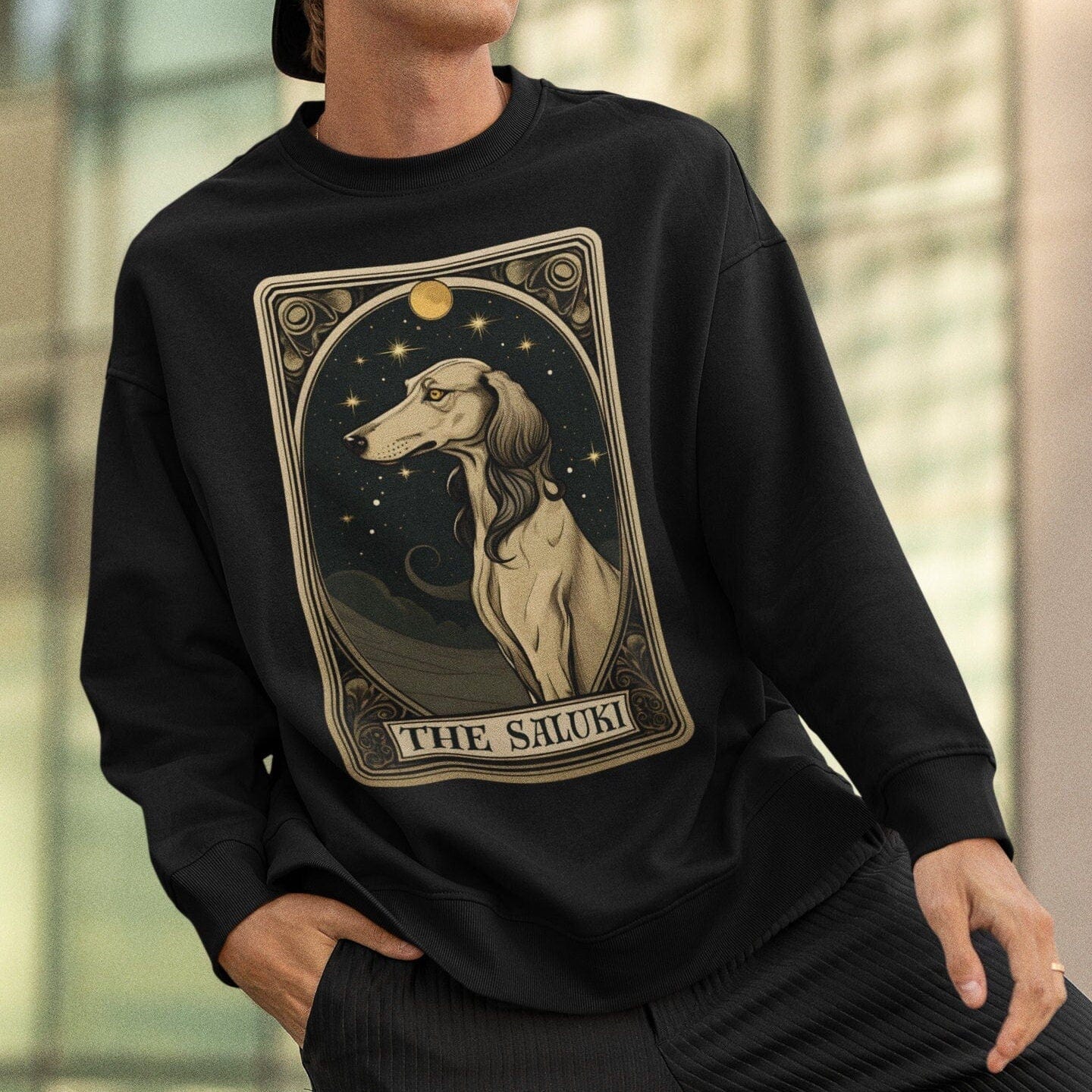 The Saluki Dog Tarot Card Sweatshirt