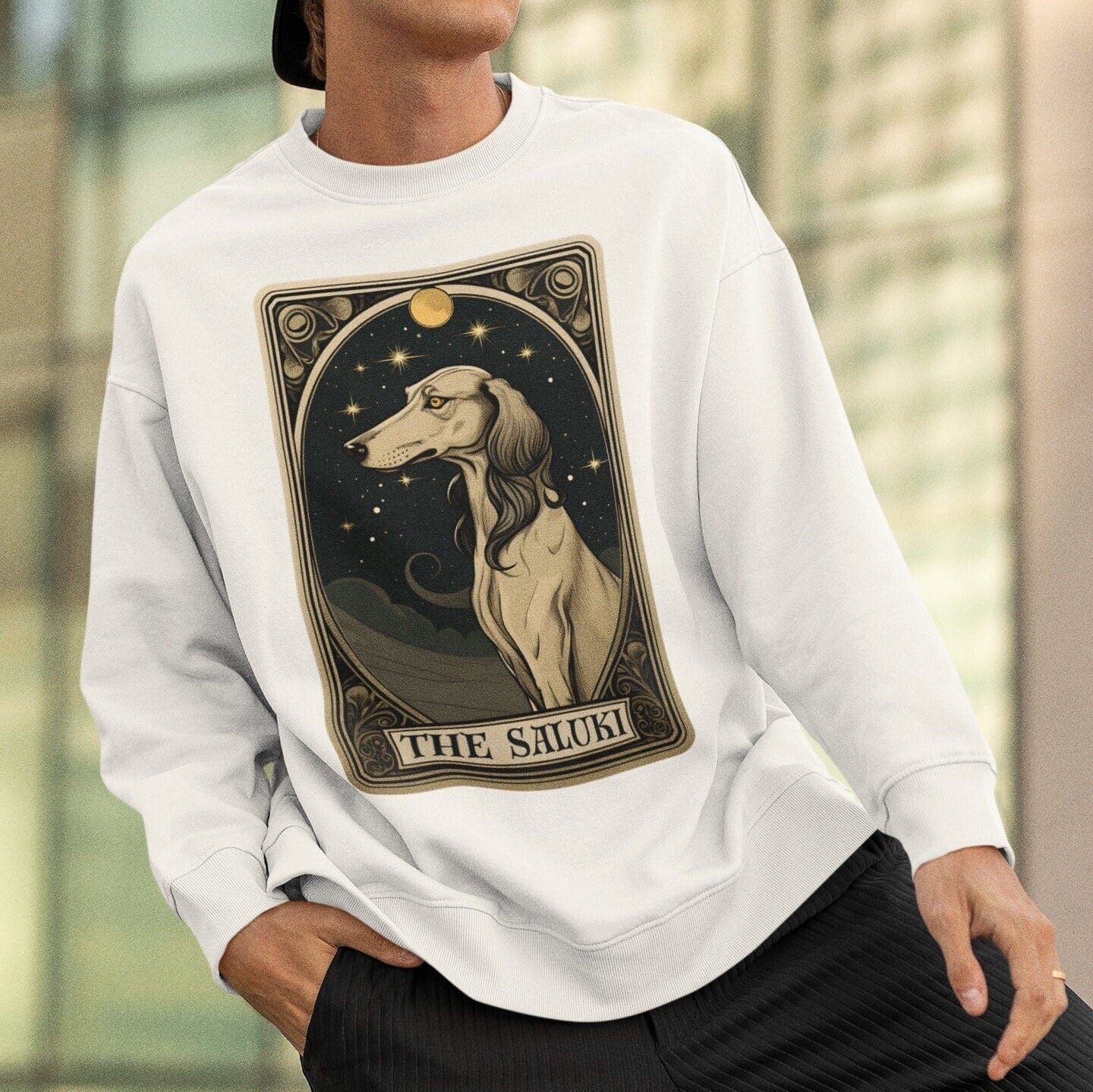 The Saluki Dog Tarot Card Sweatshirt