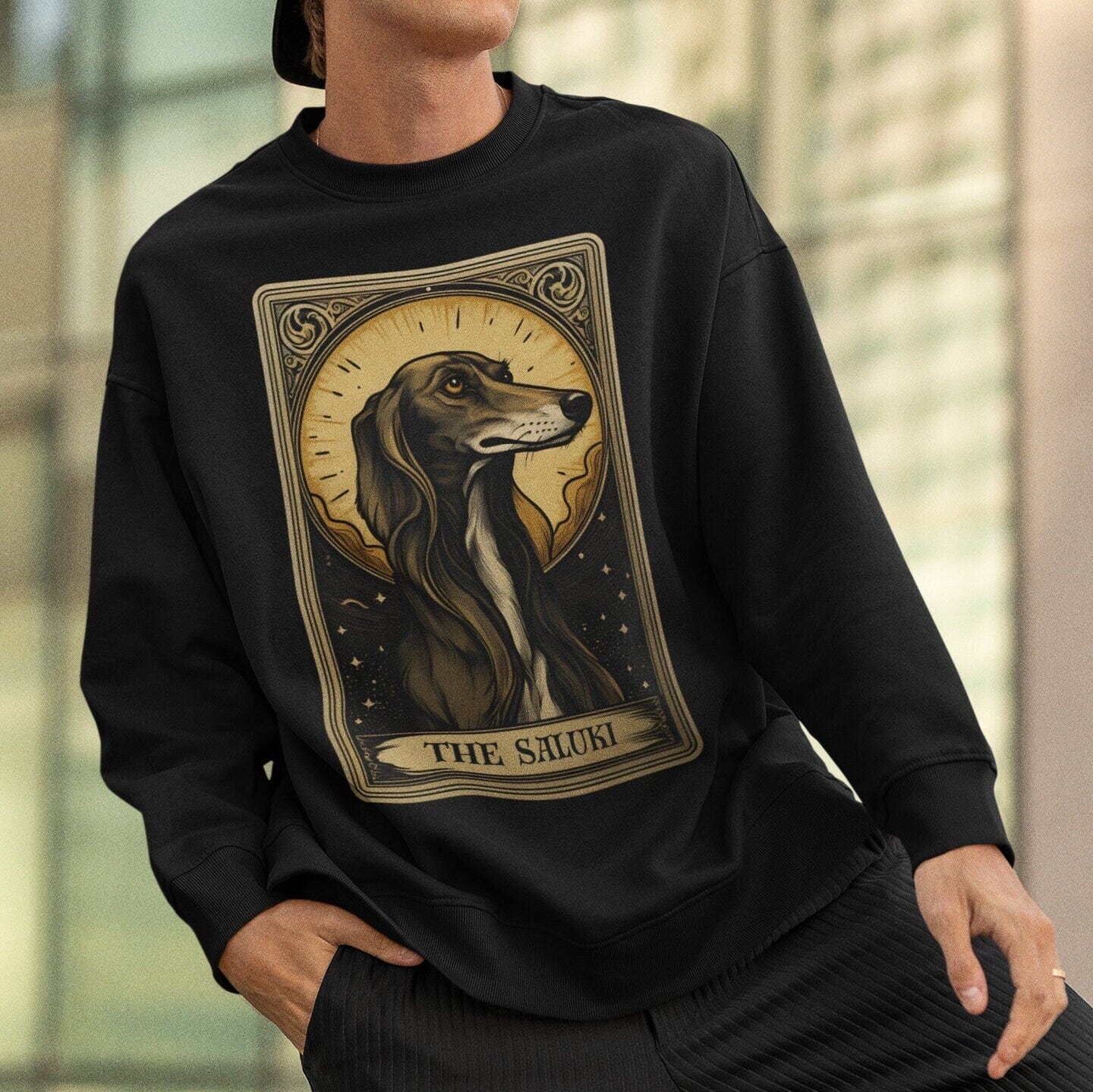 The Saluki Tarot Card Dog Sweatshirt