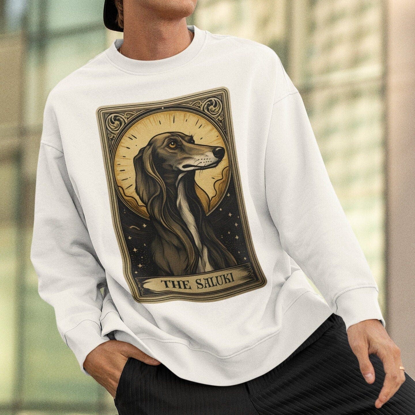 The Saluki Tarot Card Dog Sweatshirt