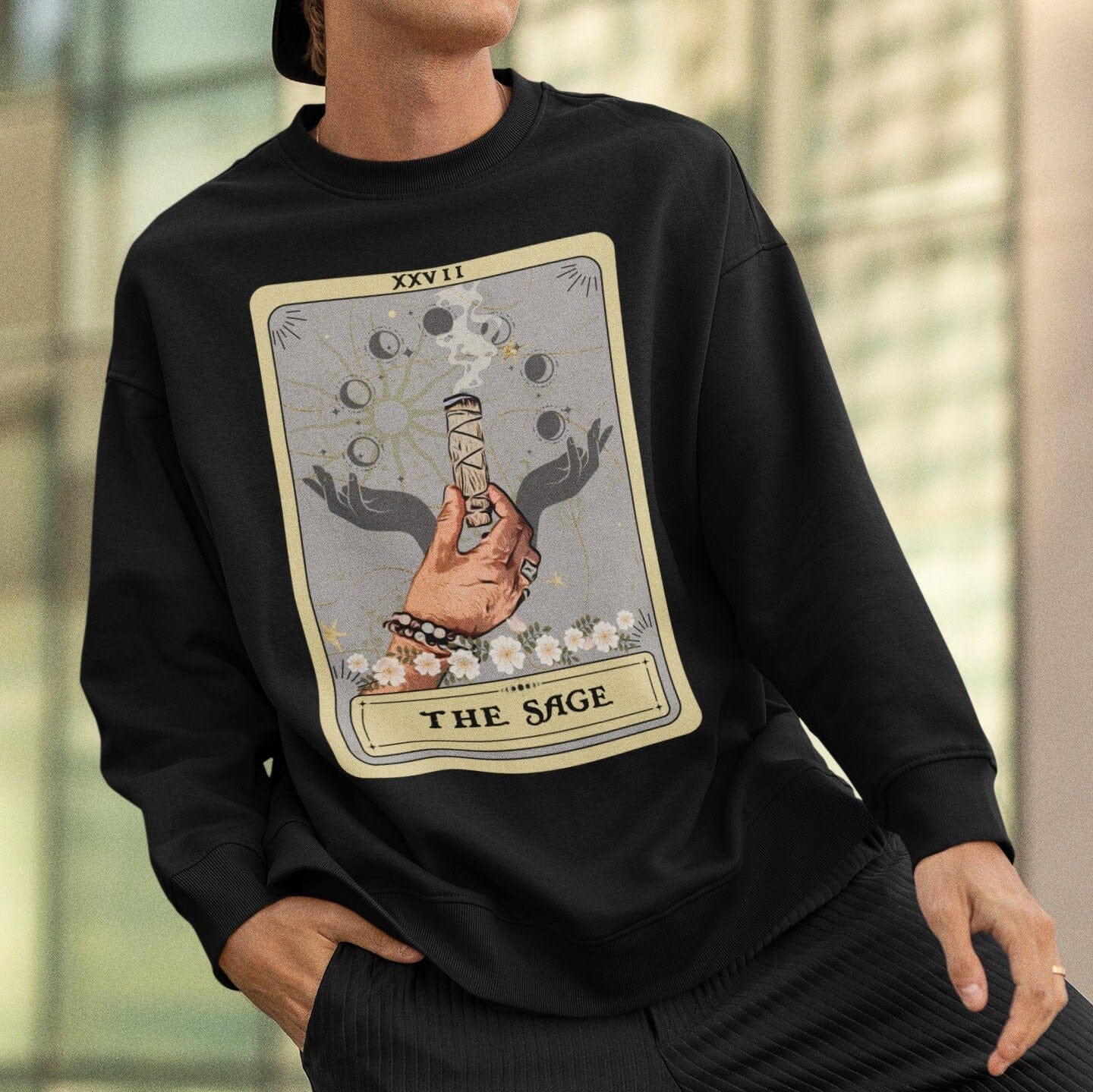 The Sage Tarot Card Sweatshirt, Apothecary Herbology