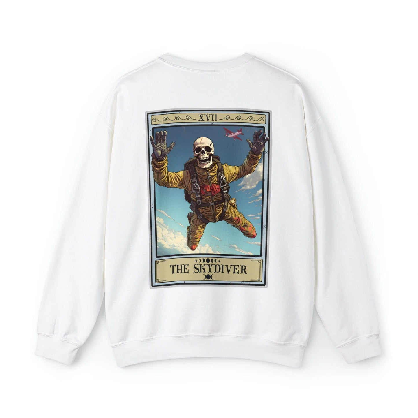 The Skydiver Tarot Card Sweatshirt BACK PRINT, Skydiving