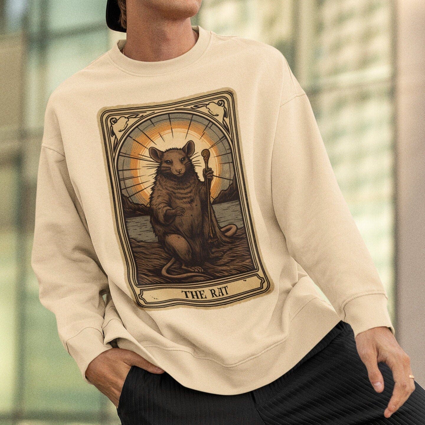 The Rat Tarot Card Sweatshirt, Animal Lover