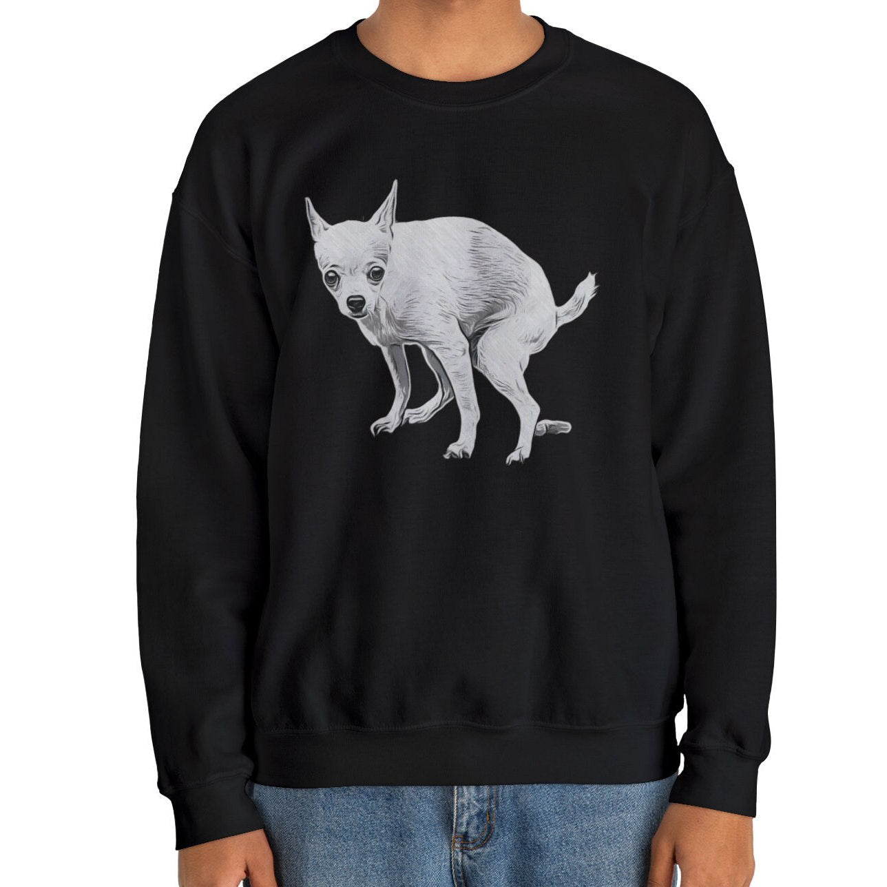 Pooping Chihuahua Sweatshirt, Pooping Dog