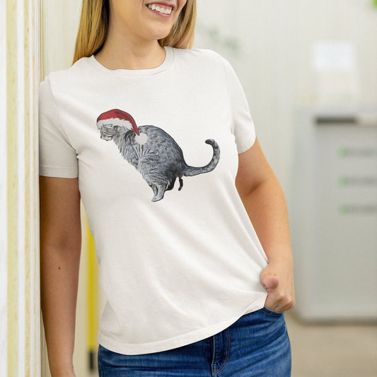 Christmas Cat Pooping T-Shirt