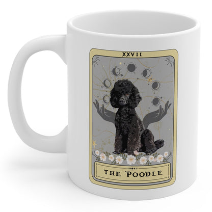 Black Poodle Tarot Card Mug, Dog Lover