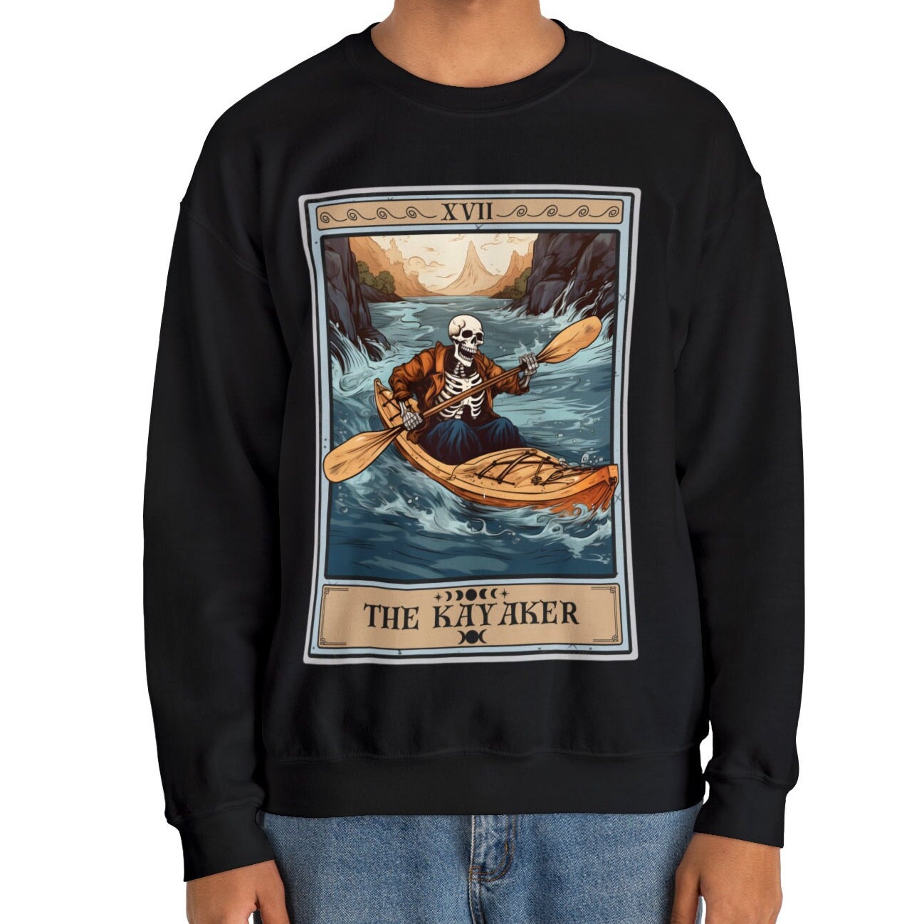 The Kayaker Tarot Card Sweatshirt, Kayaking