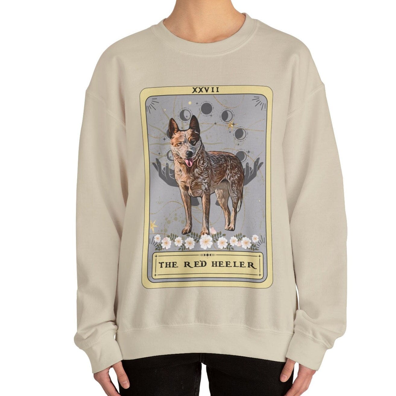 The Red Heeler Tarot Card Sweatshirt, Australian Cattle Dog