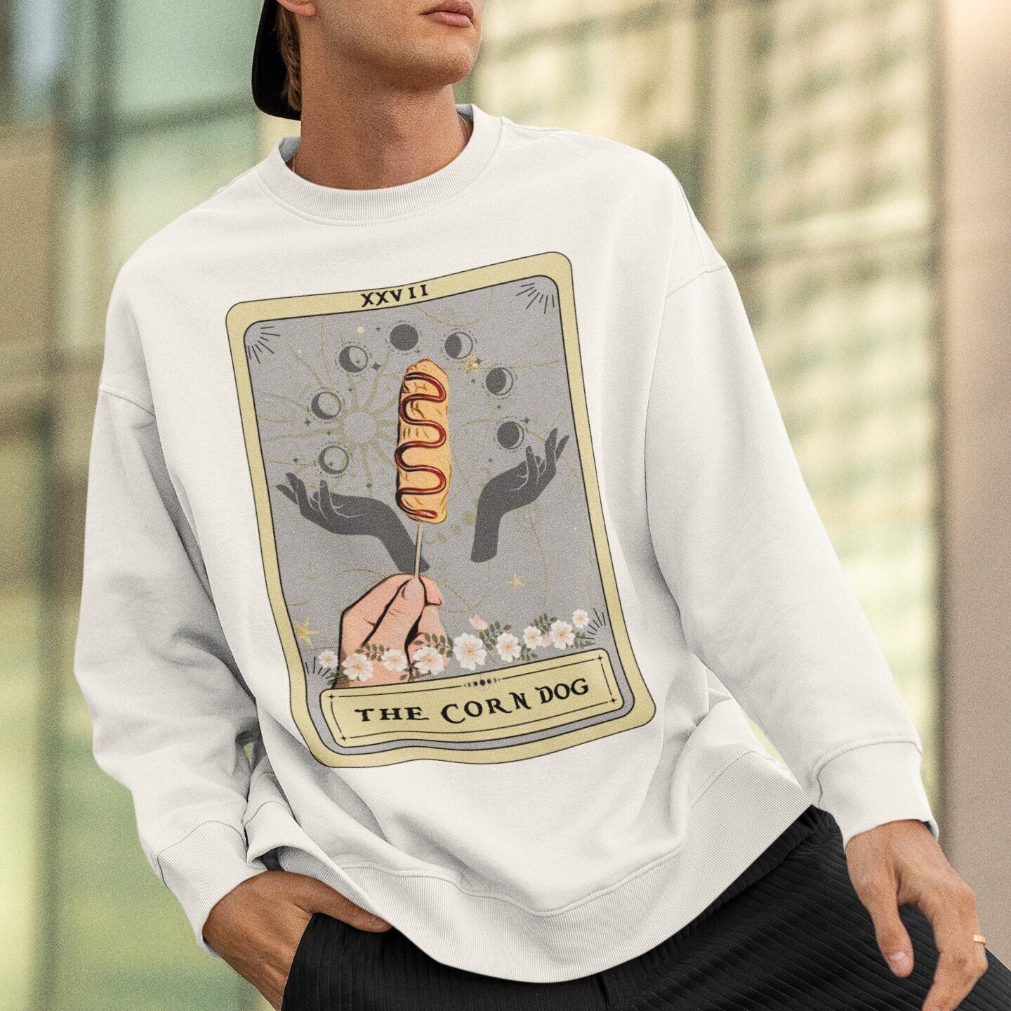 The Corn Dog Tarot Card Sweatshirt