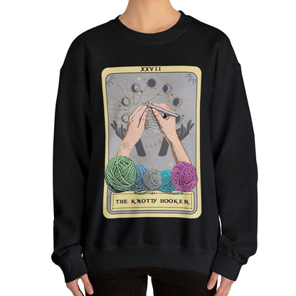 The Knotty Hooker Tarot Card Sweatshirt, Crochet