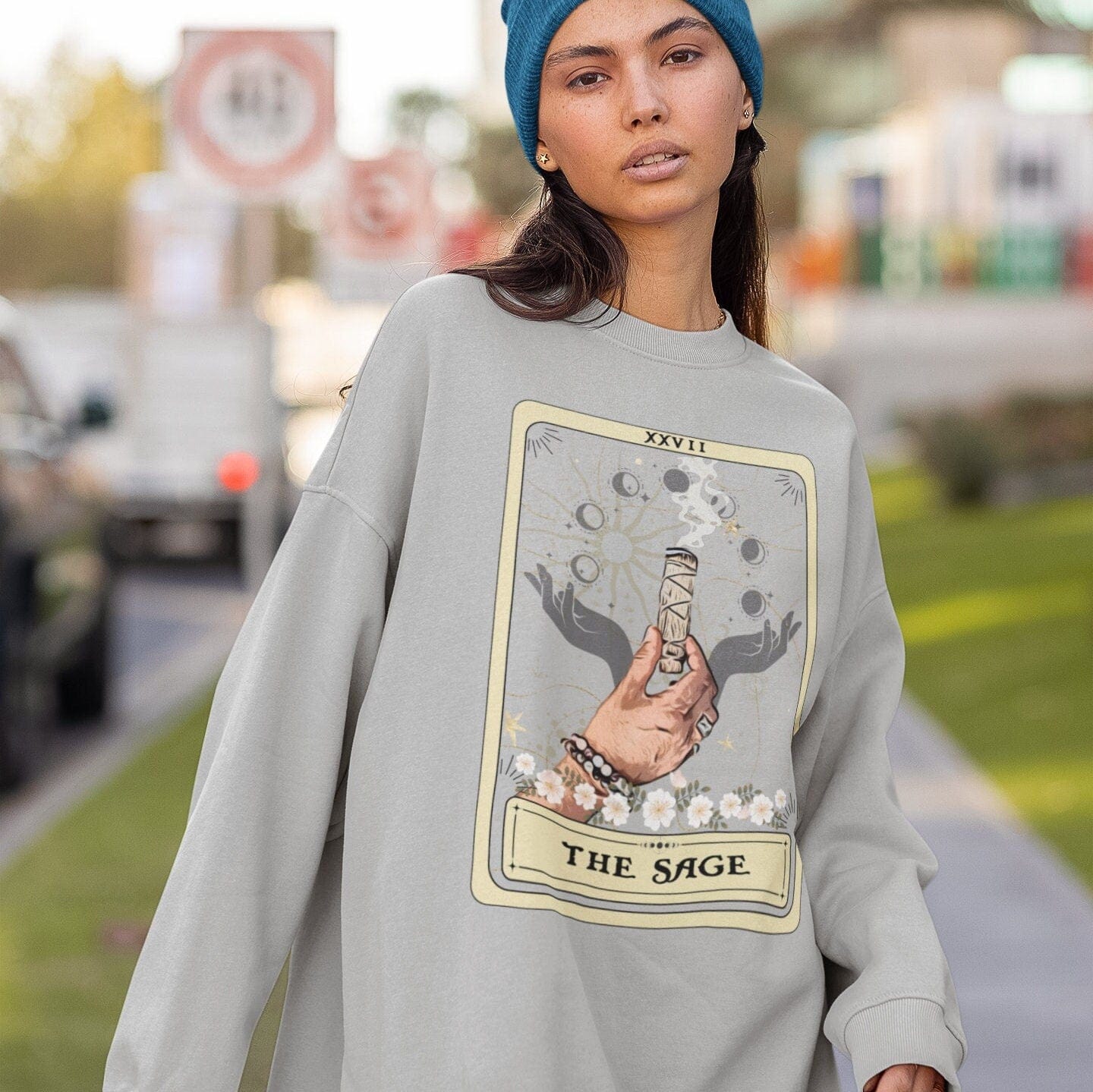 The Sage Tarot Card Sweatshirt, Apothecary Herbology