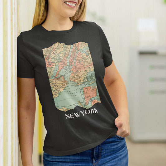 New York City Vintage Map T-shirt