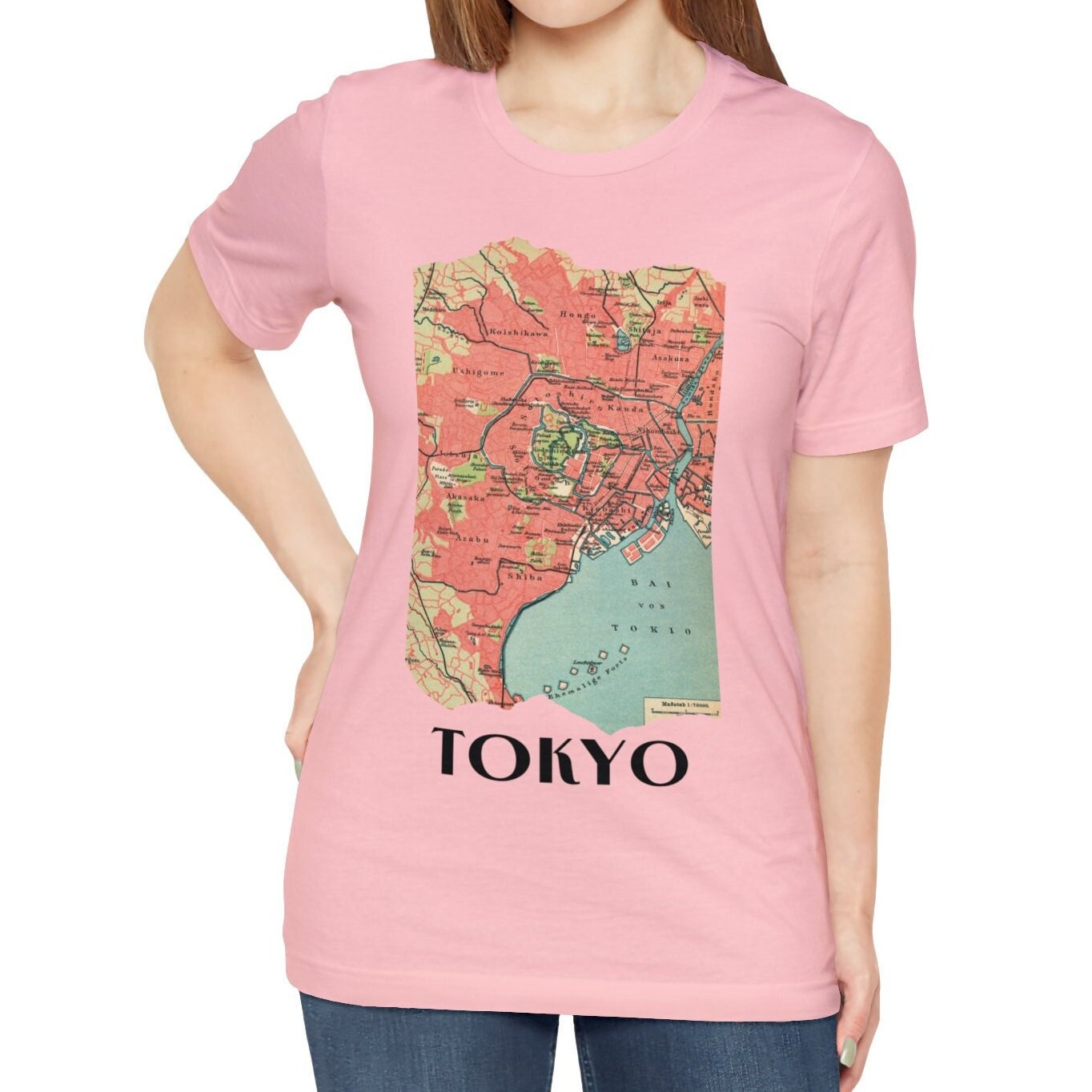 Tokyo City Vintage Map T-shirt Tokyo Japan