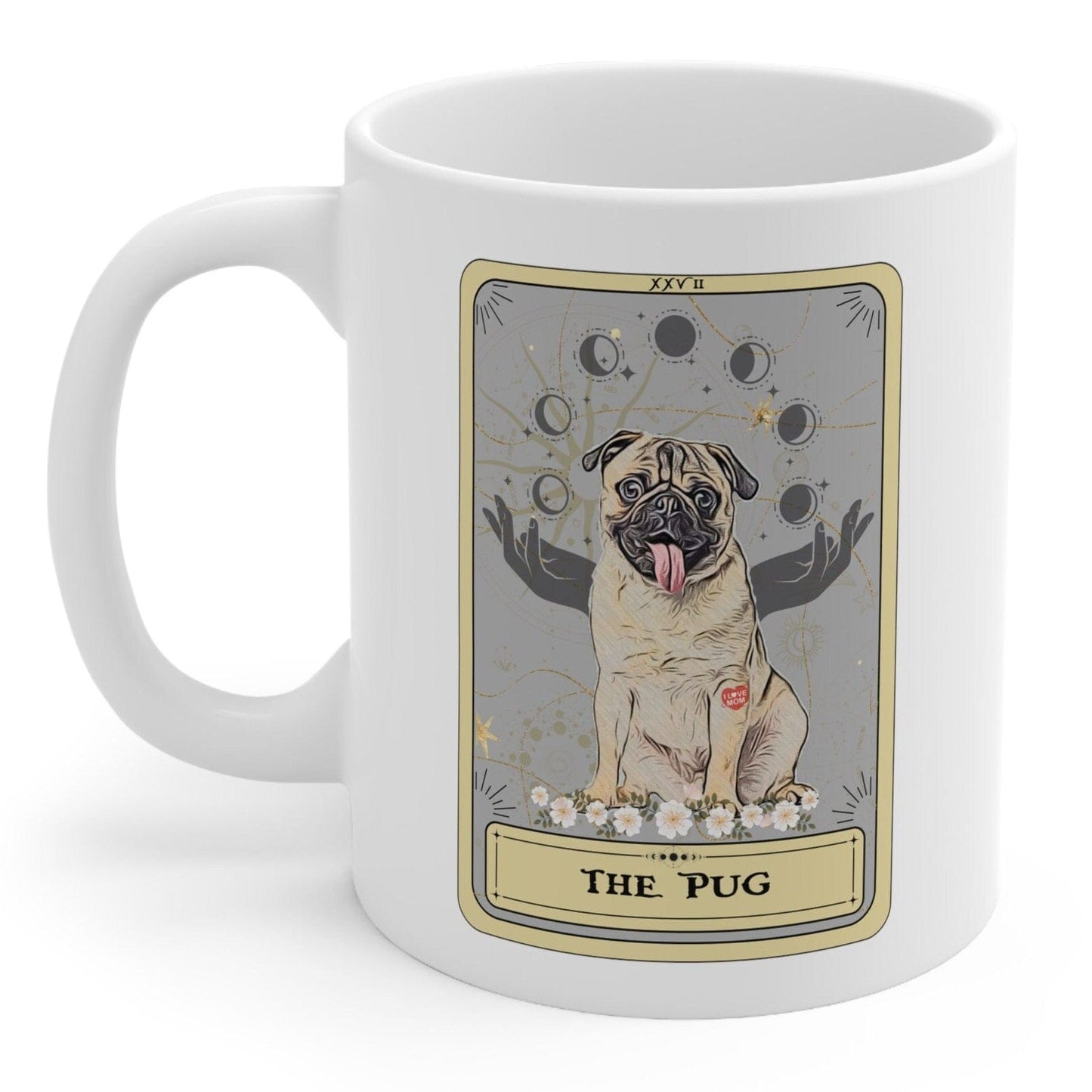 The Pug Tarot Card Mug, Dog Lover