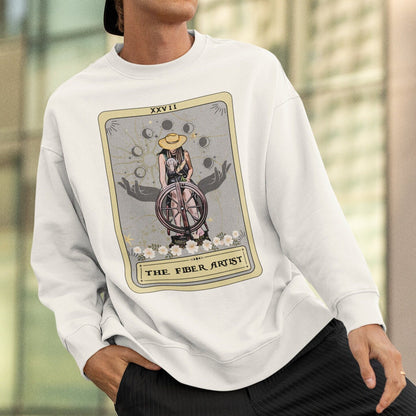 Spinning Wheel The Fiber Artist Tarot Card Sweatshirt