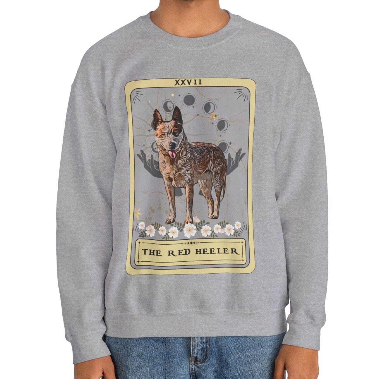 The Red Heeler Tarot Card Sweatshirt, Australian Cattle Dog