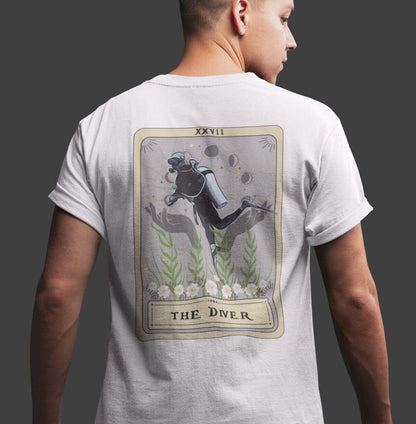 The Diver Tarot Card Shirt BACK PRINT, Scuba Diving