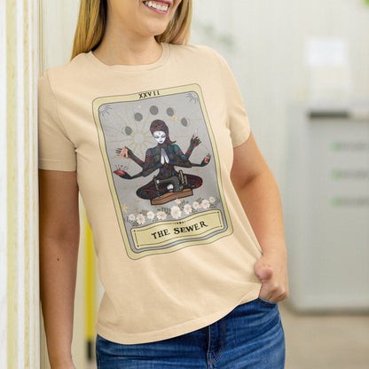 The Sewer Goddess Tarot Card Shirt, Sewing