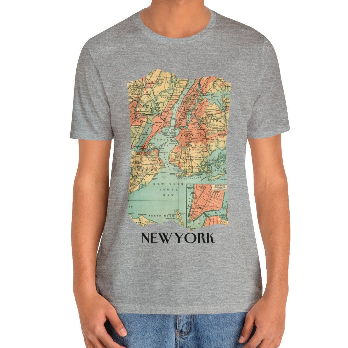 New York City Vintage Map T-shirt