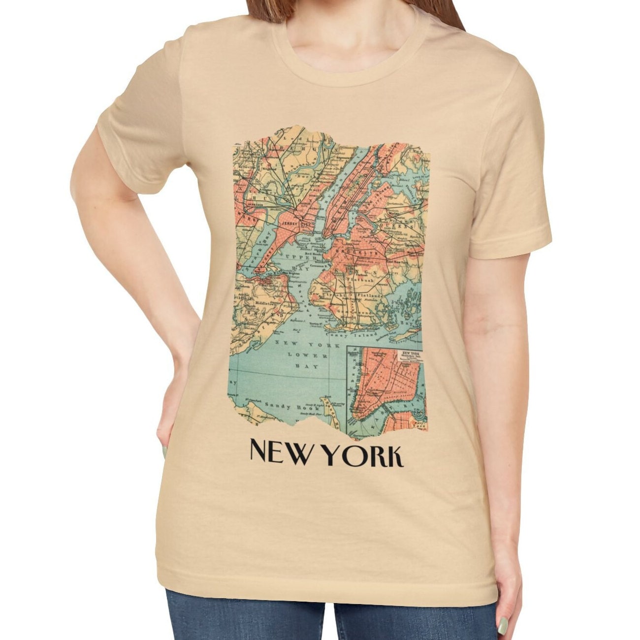 New York City Vintage Map T-shirt