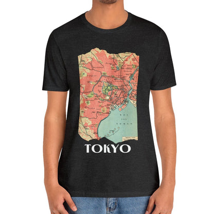 Tokyo City Vintage Map T-shirt Tokyo Japan