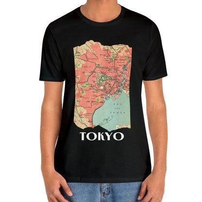 Tokyo City Vintage Map T-shirt Tokyo Japan