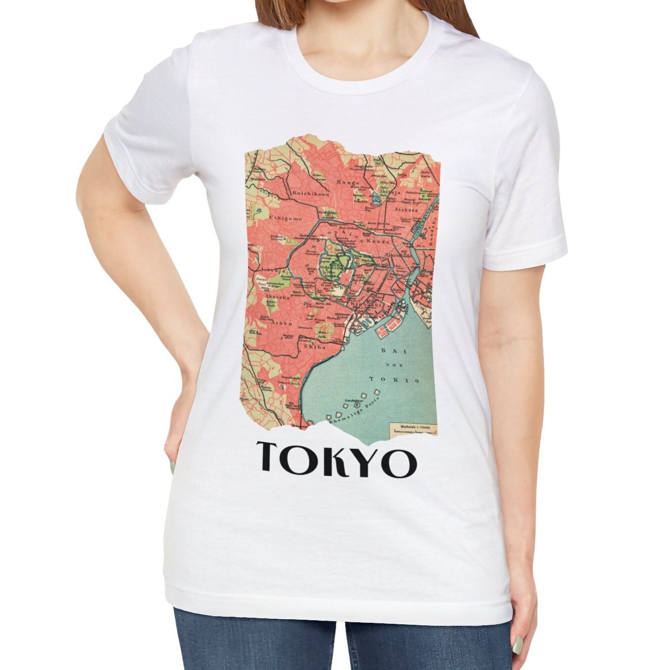 Tokyo City Vintage Map T-shirt Tokyo Japan