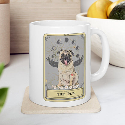 The Pug Tarot Card Mug, Dog Lover