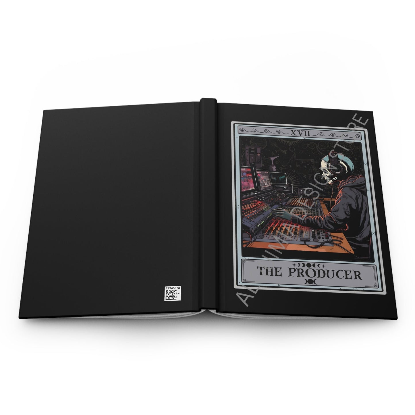 The Music Producer Tarot Card Journal 6" x 8" Hardcover Journal, Spiral Notebook