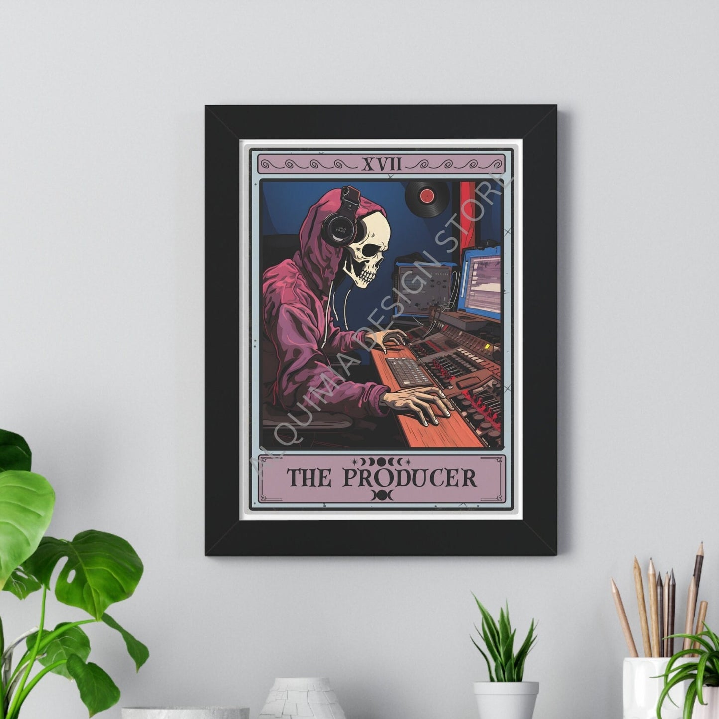 The Producer Tarot Card Wall Art, Recording Studio Decor