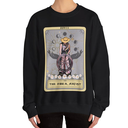 Spinning Wheel The Fiber Artist Tarot Card Sweatshirt