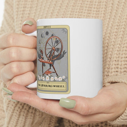 The Spinning Wheel Tarot Card Mug, Yarn Lover