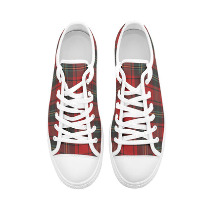 Red Tartan Shoes Scottish Canvas Plaid