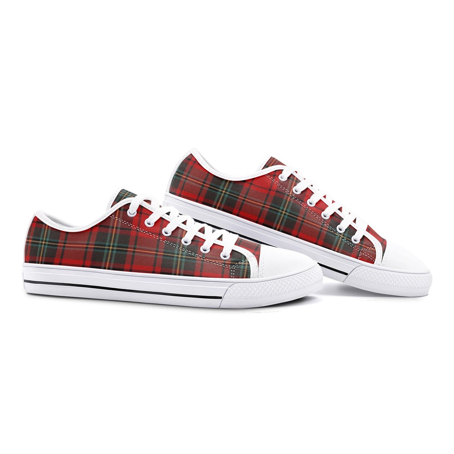 Red Tartan Shoes Scottish Canvas Plaid