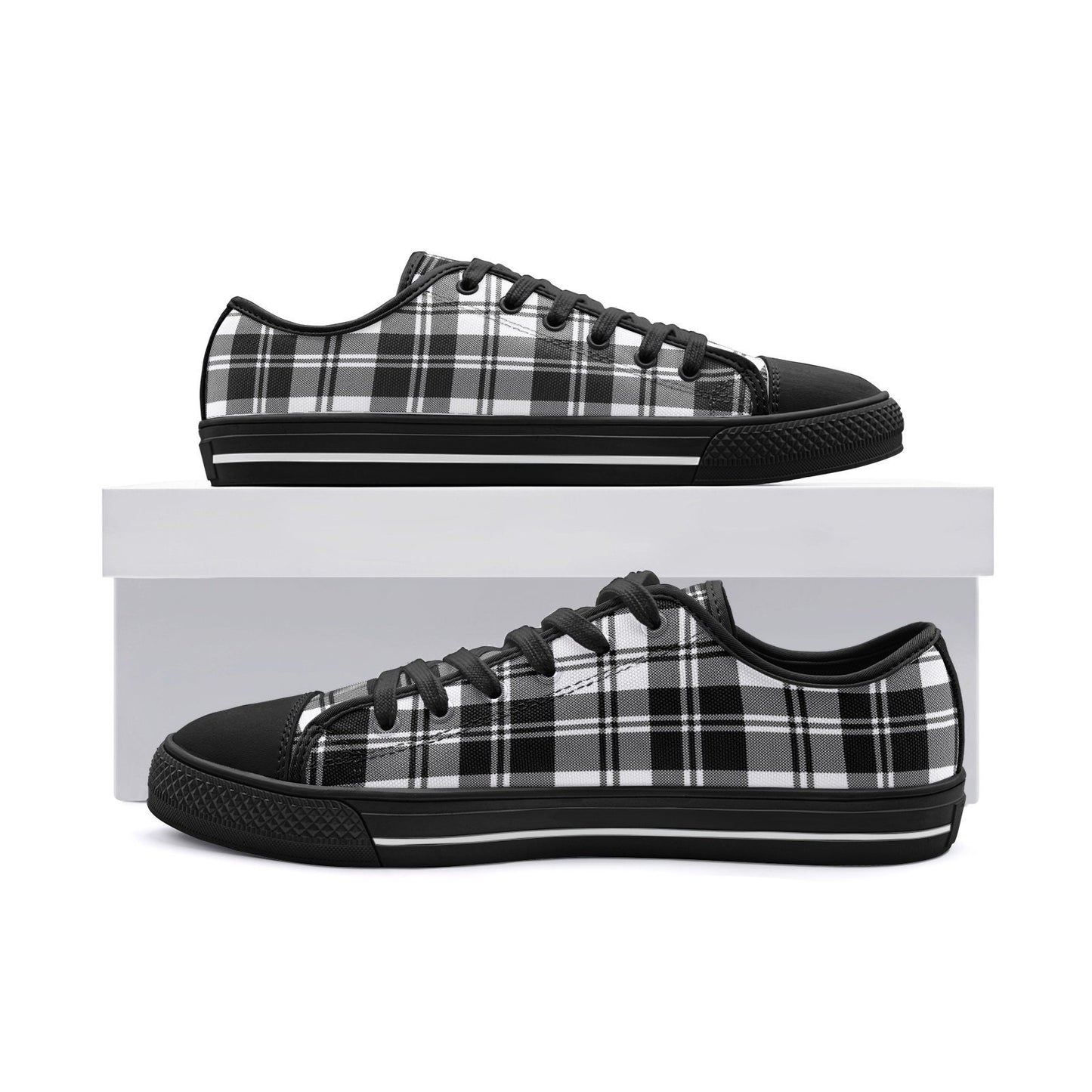 Black & White Tartan Shoes