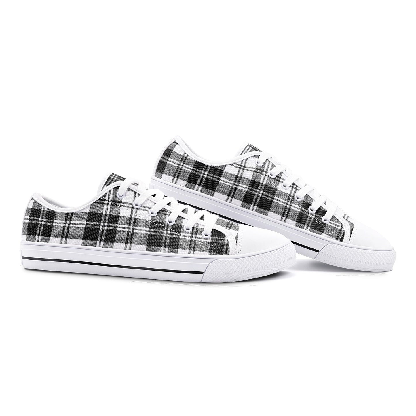 Black & White Tartan Shoes