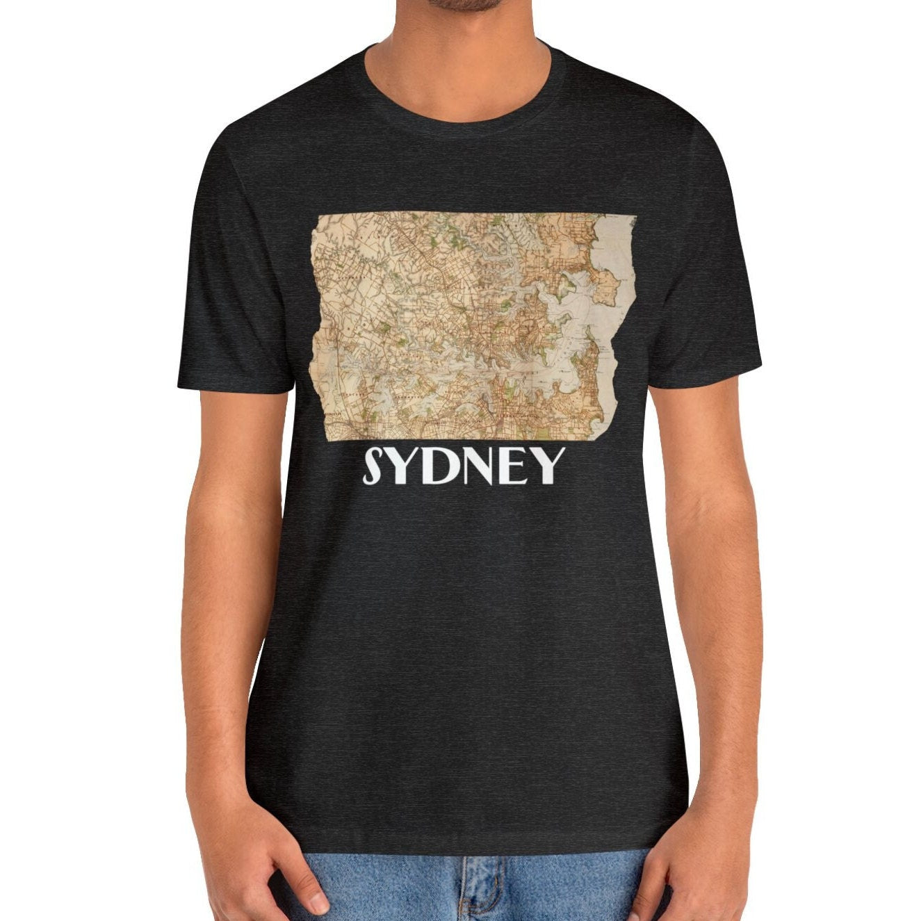 Sydney City Vintage Map T-shirt Australia