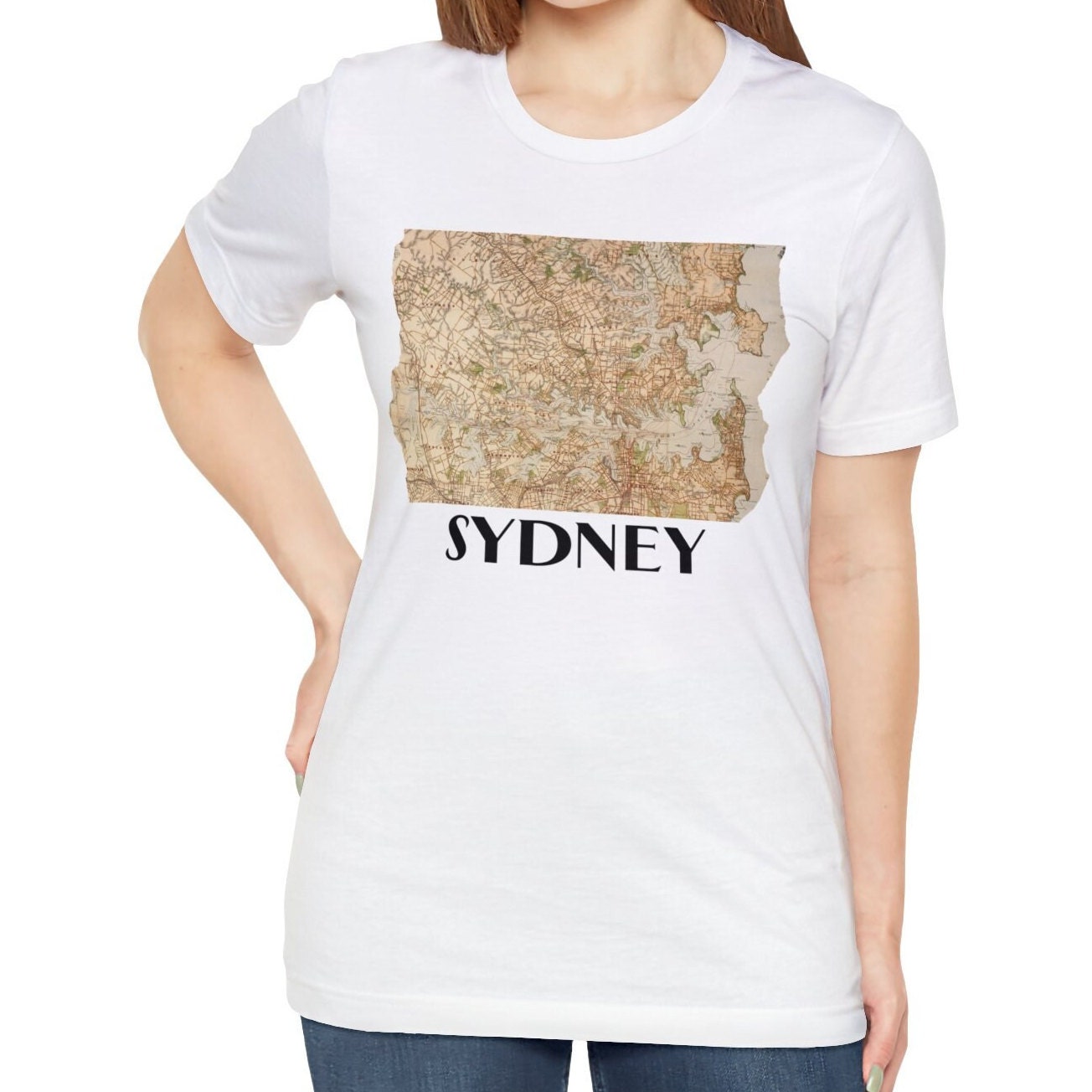 Sydney City Vintage Map T-shirt Australia