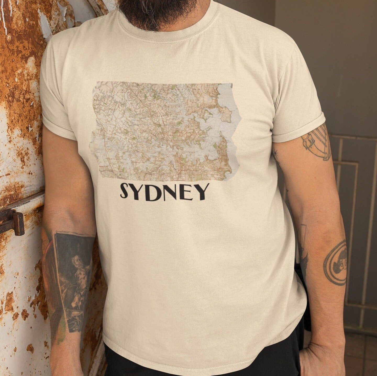 Sydney City Vintage Map T-shirt Australia