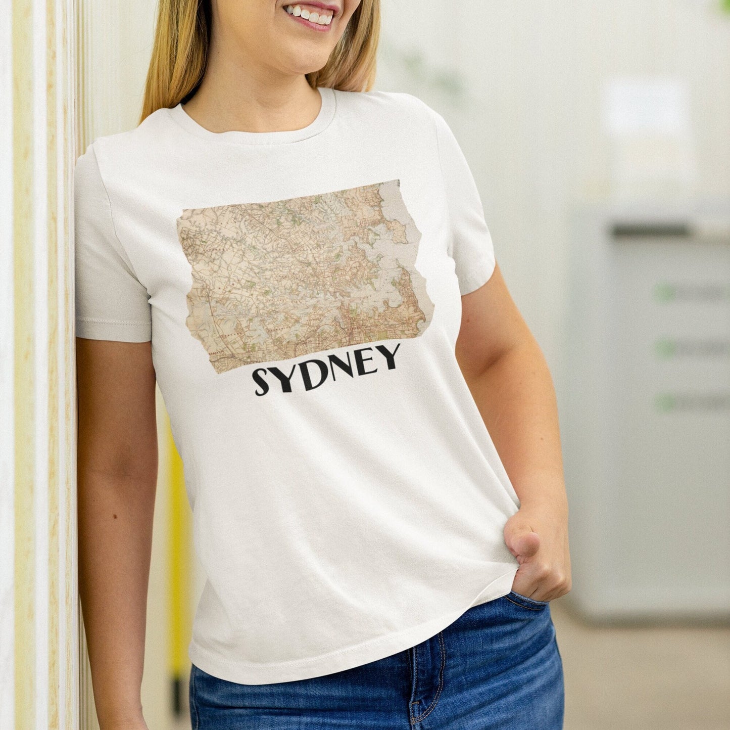 Sydney City Vintage Map T-shirt Australia