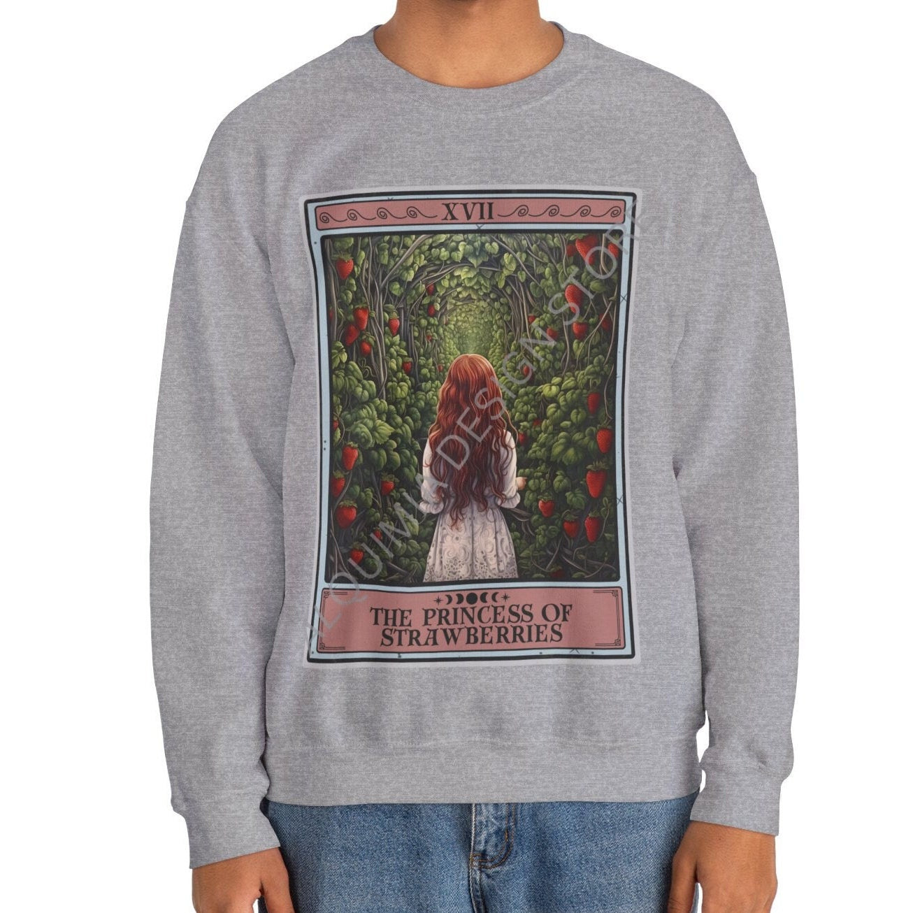 The Princess of Strawberries Tarot Card Sweatshirt Strawberry Lover