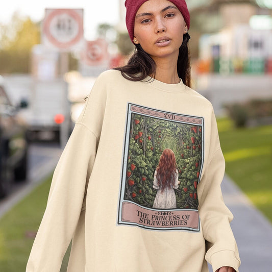 The Princess of Strawberries Tarot Card Sweatshirt Strawberry Lover