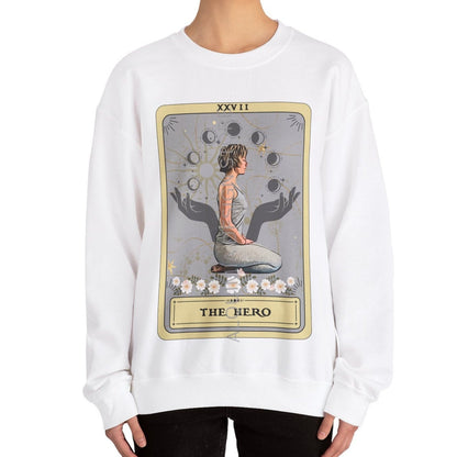 The Hero Tarot Card Sweatshirt, Yoga Pose