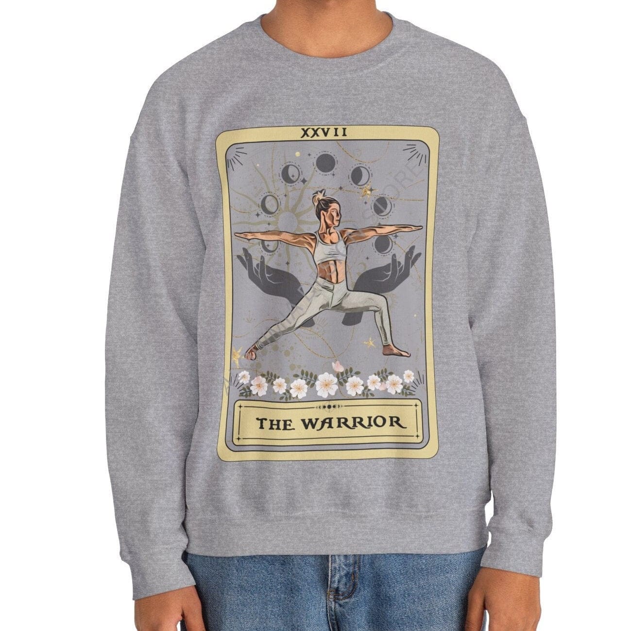 The Warrior Tarot Card Sweatshirt, Yoga Pose