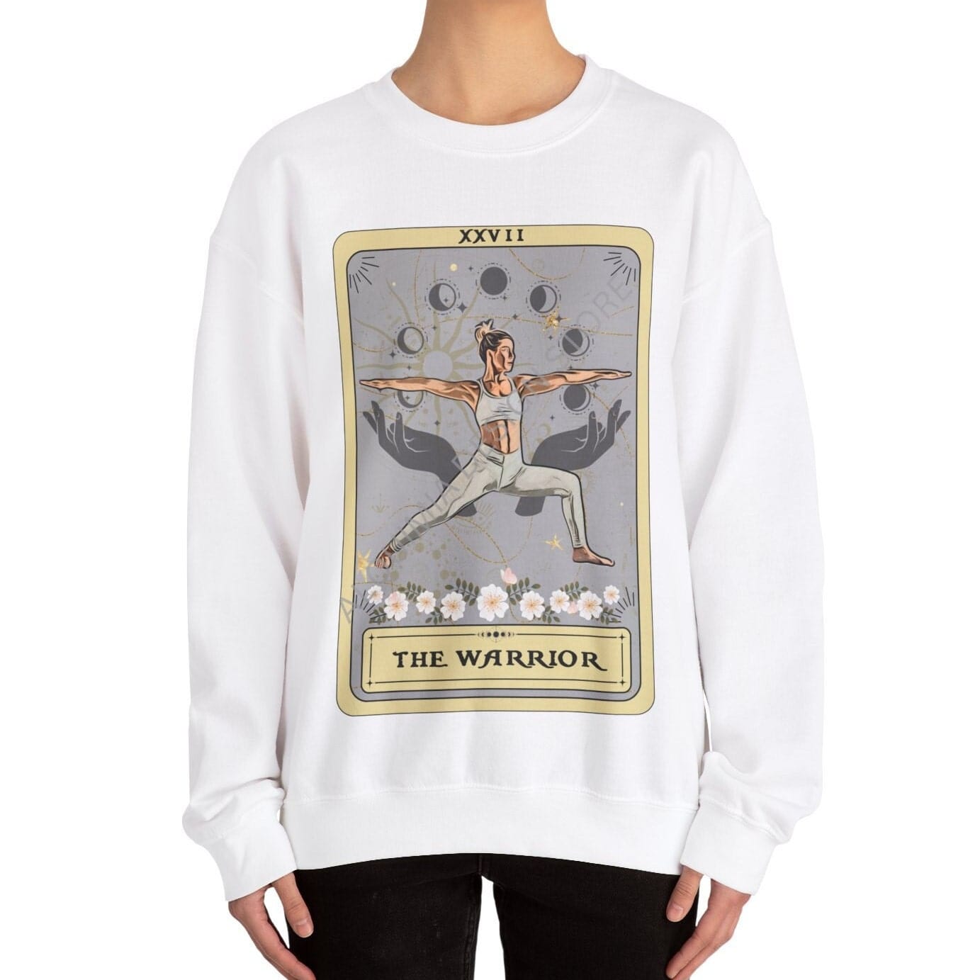 The Warrior Tarot Card Sweatshirt, Yoga Pose