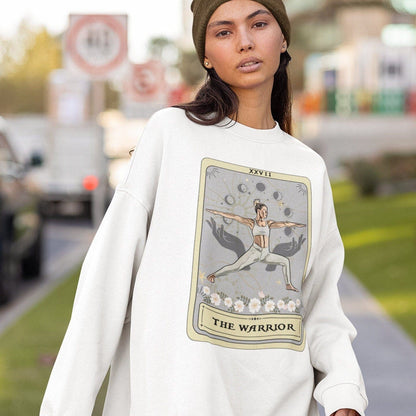 The Warrior Tarot Card Sweatshirt, Yoga Pose