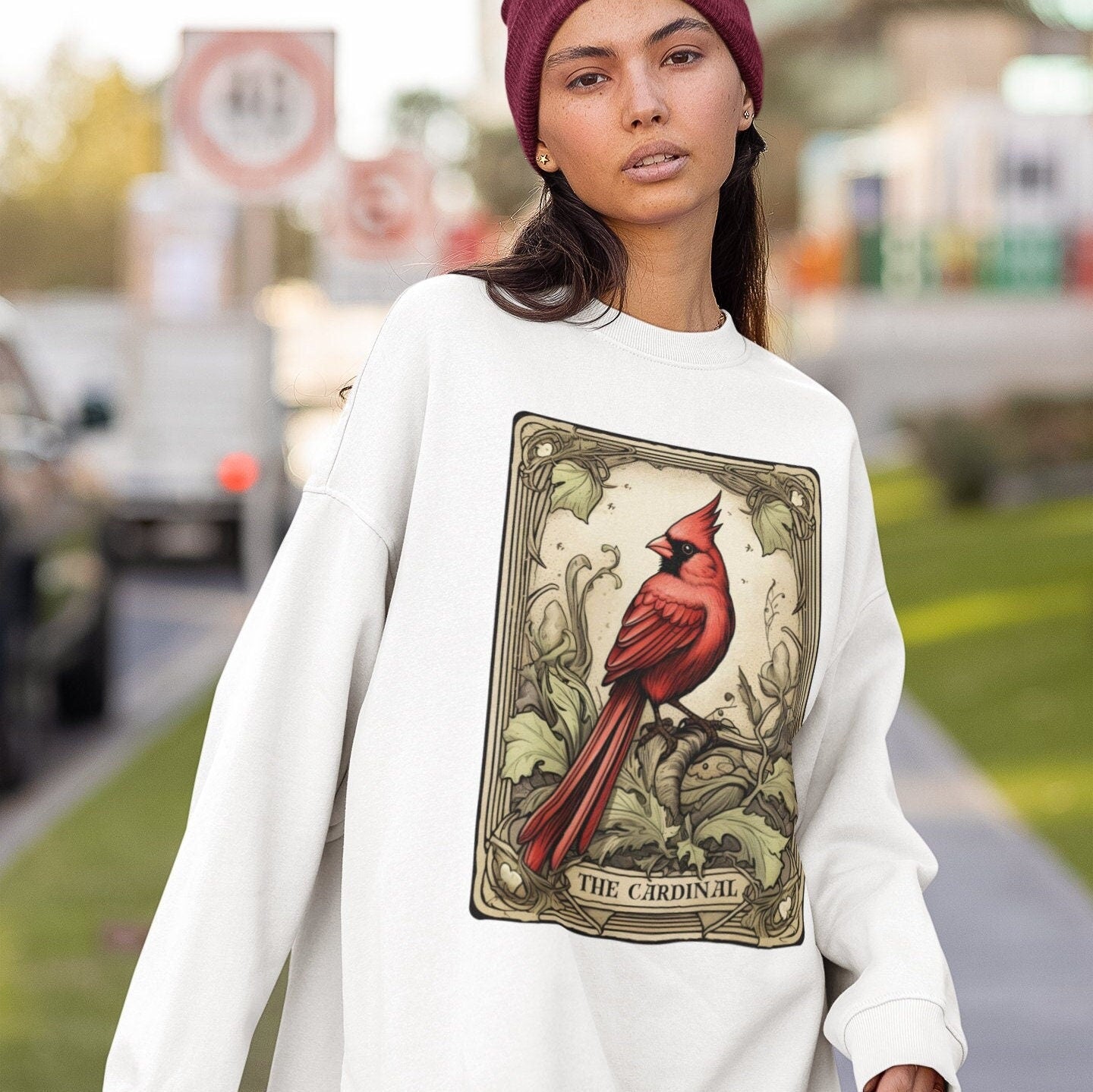 The Cardinal Bird Tarot Card Sweatshirt